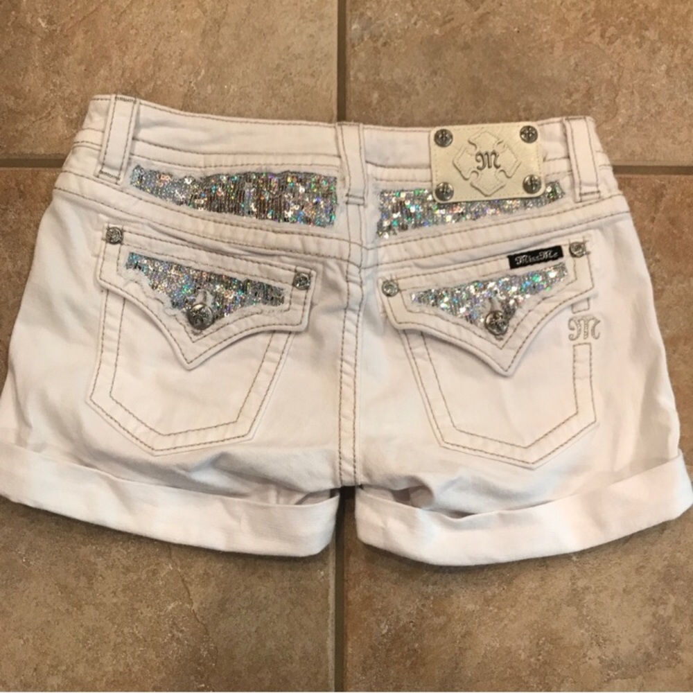 White Miss Me Shorts 💎